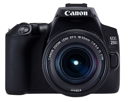 Canon EOS 250D svart + EF-S 18-55mm f/4-5,6 IS
